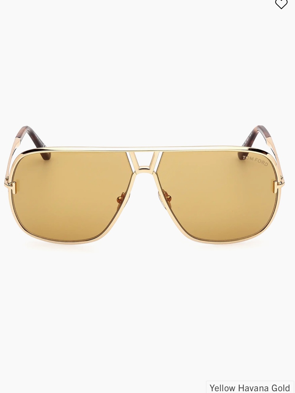 Tom Ford Starvos 63mm Rectangular Sunglasses Yellow Havana Gold
